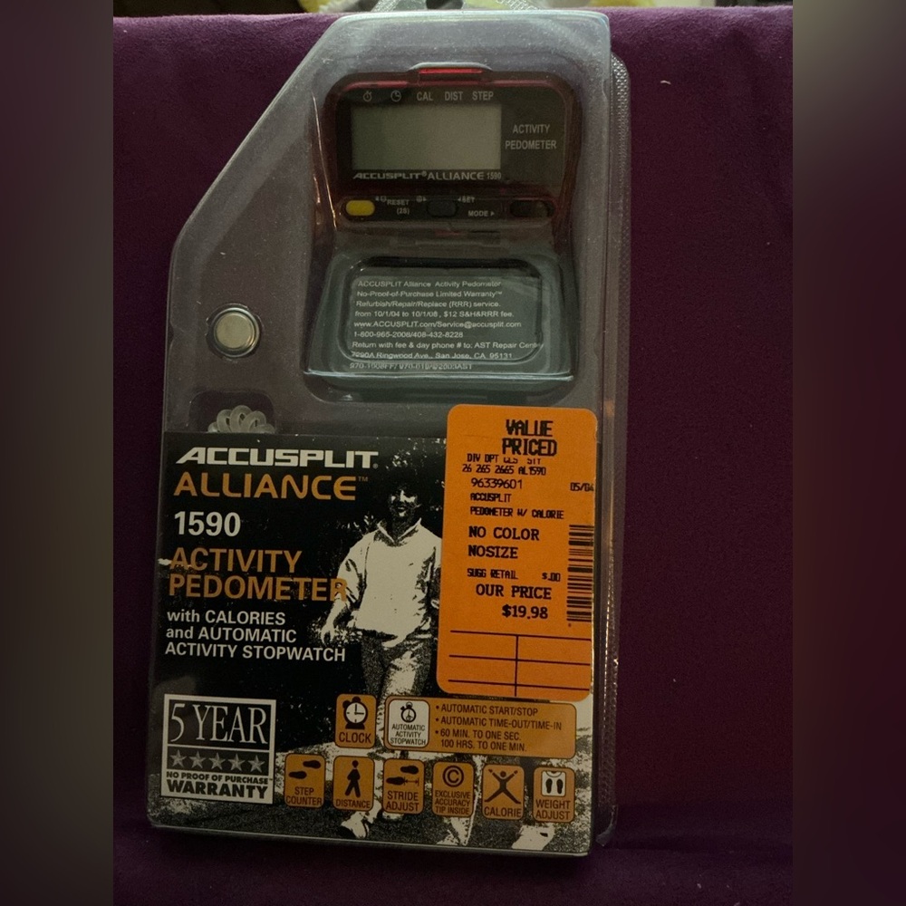 ACCUSPLIT AL1590 Pedometer, Steps, Distance Activity Timer, Clock, Calories - Picture 4 of 6
